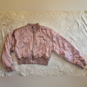 Forever 21 pink Satin Bomber Jacket